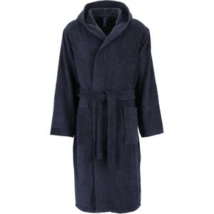 Ceceba heren badjas badstof - met capuchon - donkerblauw