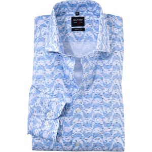 OLYMP Level 5 body fit overhemd, popeline, bleu dessin