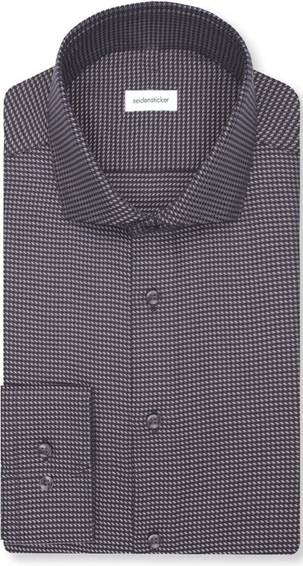 Seidensticker x-slim fit overhemd, popeline, grijs geruit