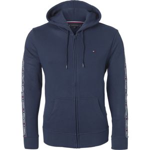 Tommy Hilfiger hoodie jacket, heren sweatvest middeldik, blauw -  Maat: XL