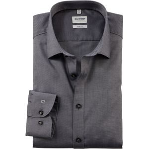 OLYMP Level 5 body fit overhemd, structuur, zilvergrijs