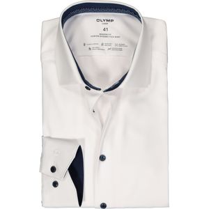 OLYMP - 24/7 - Overhemd - Wit - Herringbone - Modern Fit