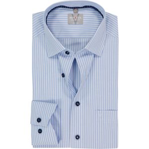 MARVELIS - Comfort Fit - Overhemd - Lichtblauw Gestreept - Strijkvrij