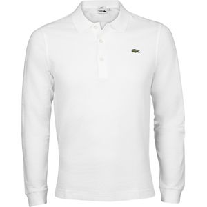 Lacoste Sport slim fit polo, poloshirt lange mouw, wit -  Maat: S