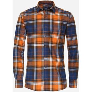 3 voor 99 | Redmond comfort fit overhemd, popeline, oranje geruit 45/46