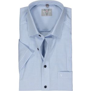 MARVELIS comfort fit overhemd, korte mouw, popeline, lichtblauw met wit geruit 48