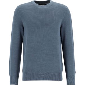 Marc O'Polo regular fit pullover, heren trui katoen met O-hals, middenblauw (middeldik) -  Maat: M