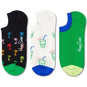 Happy Socks Palm No Show Sock (3-pack), onzichtbare unisex sneakersokken - Unisex - Maat: 36-40