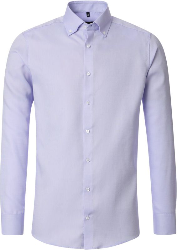 VENTI - Effen Overhemd - Paars - 100% Katoen - Button Down Kraag