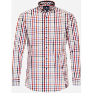 3 voor 99 | Redmond comfort fit overhemd, popeline, rood geruit 45/46