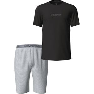 Calvin Klein heren shortama O-hals, zwart shirt met grijze broek