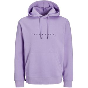 JACK & JONES Star jj sweat hood regular fit, heren hoodie katoenmengsel met capuchon, lila