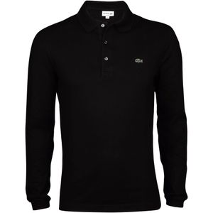 Lacoste Sport slim fit polo, poloshirt lange mouw, zwart -  Maat: XXL