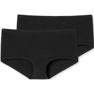 SCHIESSER 95/5 boxer (2-pack), dames shorts biokatoen zwart -  Maat: 38