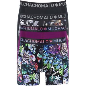 Muchachomalo heren boxershorts (4-pack), heren boxers normale lengte, Rolling Stones Beatles, print, zwart en bordeaux -  Maat: XL