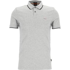 HUGO BOSS Passertip slim fit polo, stretch heren polo korte mouw, grijs