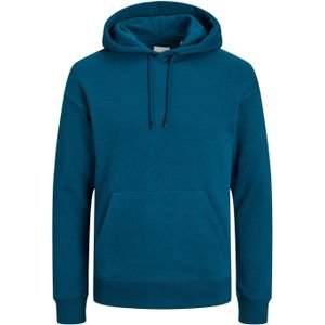 JACK & JONES Star basic sweat hood regular fit, heren hoodie katoenmengsel met capuchon, middenblauw