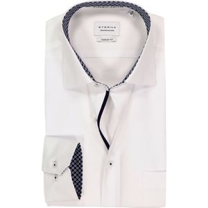 Eterna - Overhemd - Wit - 100% Katoen - Strijkvrij - Lange Mouwen