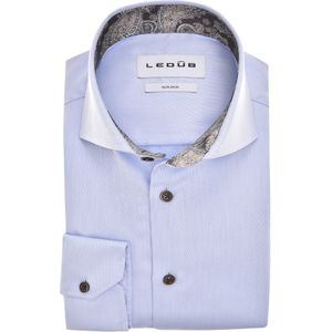 Ledub modern fit overhemd, mouwlengte 72 cm, popeline, lichtblauw