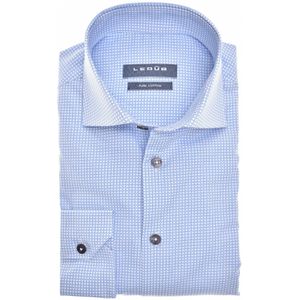 Ledub modern fit overhemd, popeline, lichtblauw dessin