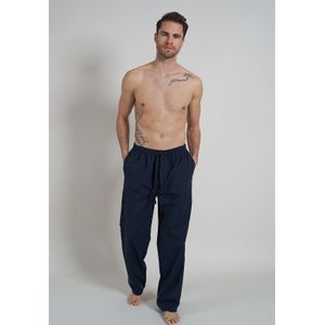 Gotzburg heren pyjama- of loungebroek, donkerblauw geruit