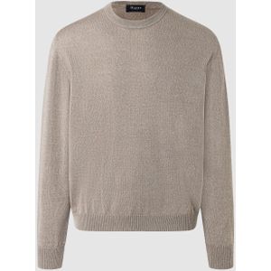 MAERZ Classic Fit heren trui met O-hals wol, beige