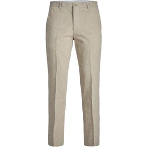JACK & JONES Riviera Linen Trouser Fit slim fit, heren pantalon, beige -  Maat: 52