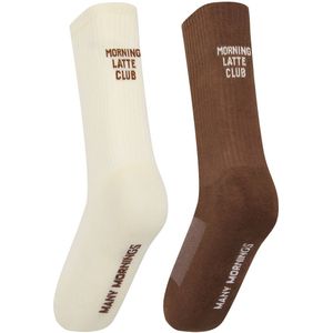 Many Mornings unisex sportsokken, Latte Club