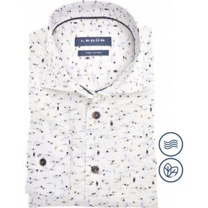 Ledub modern fit overhemd, wit dessin