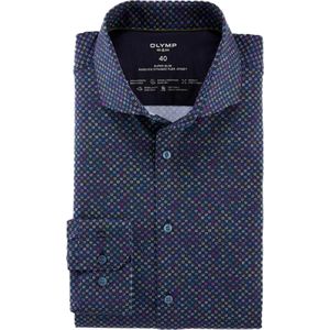 OLYMP 24/7 No. 6 Six super slim fit overhemd, tricot, limoen dessin