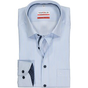 MARVELIS modern fit overhemd, lichtblauw met wit gestreept (contrast) 39