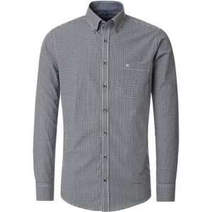 CASA MODA Sport casual fit overhemd, mouwlengte 72 cm, dobby, blauw met wit en groen geruit