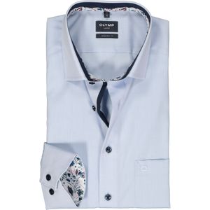 OLYMP modern fit overhemd, mouwlengte 7, popeline, lichtblauw 40