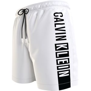 Calvin Klein Medium Drawstring swimshort, heren zwembroek, wit dessin - Maat: S