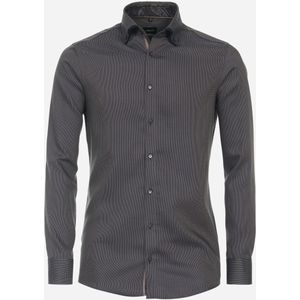 VENTI modern fit overhemd, twill, bruin 47