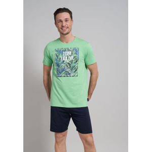 TOM TAILOR heren shortama O-hals, middengroen -  Maat: L