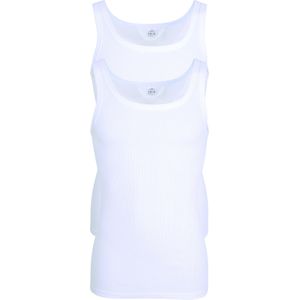 Gotzburg heren singlets regular fit (2-pack), doppelripp heren onderhemden, wit -  Maat: L