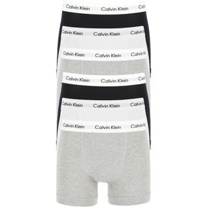Actie 6-pack: Calvin Klein trunks, heren boxers normale lengte, zwart, grijs en wit -  Maat: XL