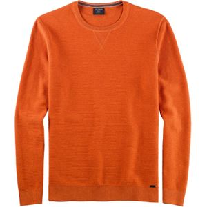 OLYMP Casual modern fit pullover katoen, mandarijngeel -  Maat: S