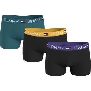 Tommy Hilfiger trunk (3-pack), heren boxers normale lengte, zwart, petrol -  Maat: L