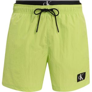 Calvin Klein Medium Drawstring double waistband swimshort, heren zwembroek, limegroen -  Maat: XL