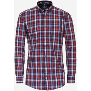 3 voor 99 | Redmond comfort fit overhemd, popeline, rood geruit
