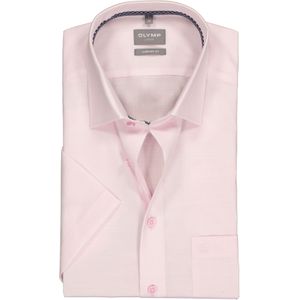 OLYMP comfort fit overhemd, korte mouw, structuur, roze (contrast) 40