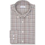 Seidensticker - Flanellen Overhemd - Zwart - Regular 1/1 Button-down Kraag Ruit