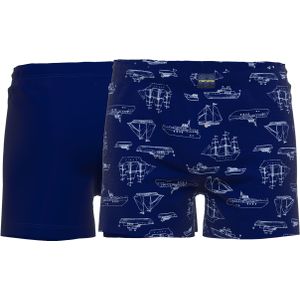 Ceceba heren boxershorts wijd model met gulp (2-pack), donkerblauw dessin