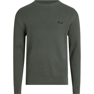 Calvin Klein heren pullover katoenmengsel, Two Tone Texture Sweater, groen -  Maat: 3XL
