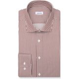 Seidensticker - Businessoverhemd - Bordeaux - Slim 1/1 Kent Kraag Gestreept
