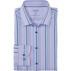 OLYMP 24/7 Level 5 body fit overhemd, twill, roze gestreept