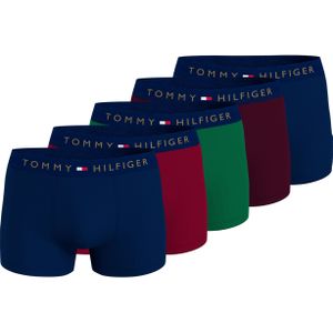 Tommy Hilfiger heren boxers normale lengte (5-pack), trunk Gold, blauw, bordeaux, groen, rood -  Maat: XL