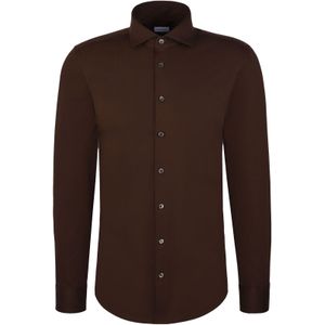 Seidensticker slim fit overhemd, jersey, bruin